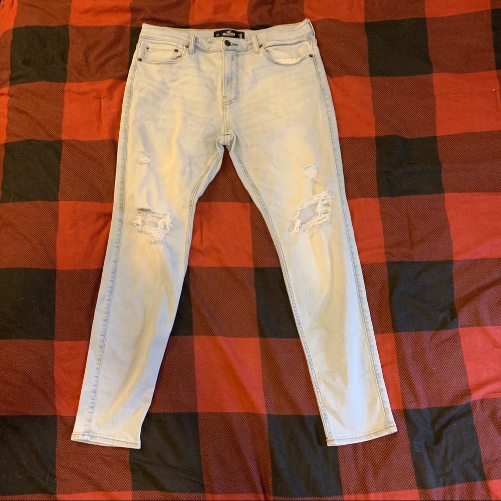 Hollister light wash ripped jeans